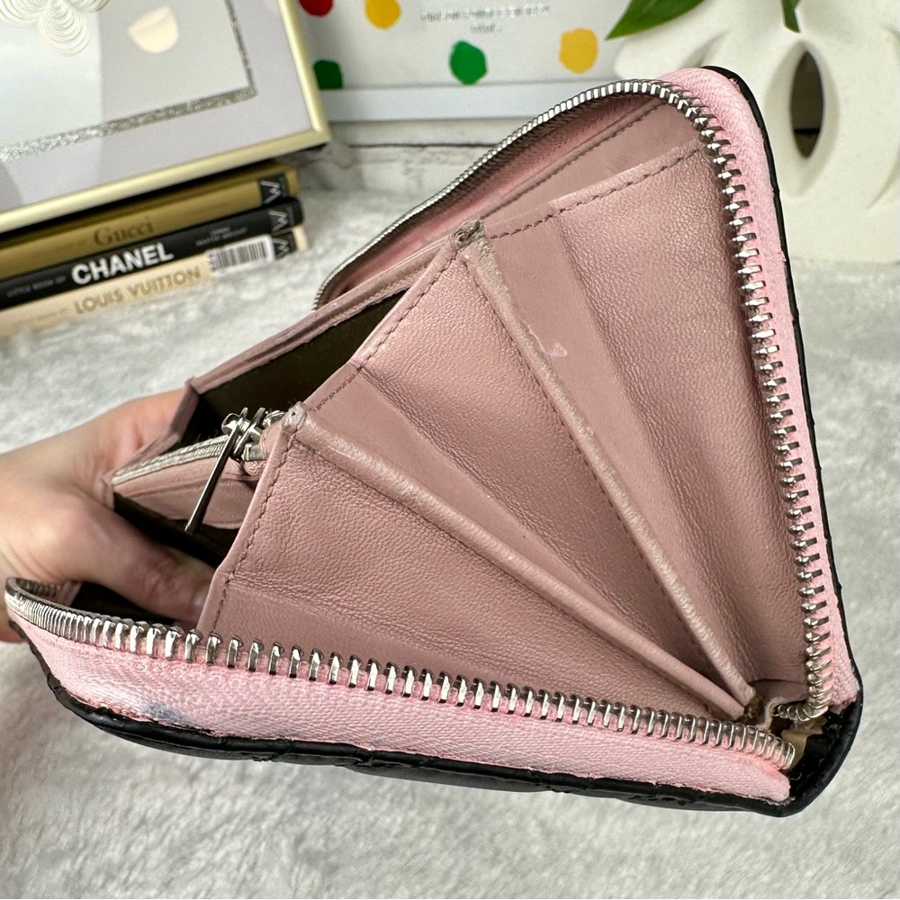 Dior Patent Leather Cannage Zippy Wallet in Matte Black! Great gift idea. CUTE! - Picture 12 of 16